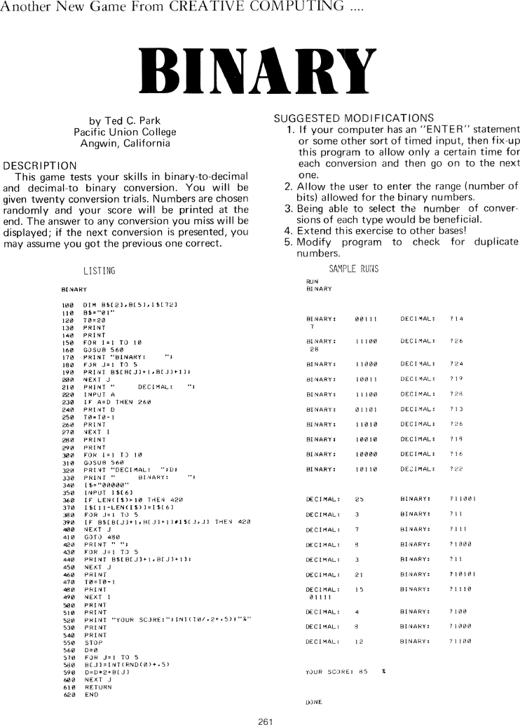 Program To Convert From Decimal To Binary