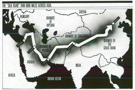 The Silk Road ran 6000 miles across Asia