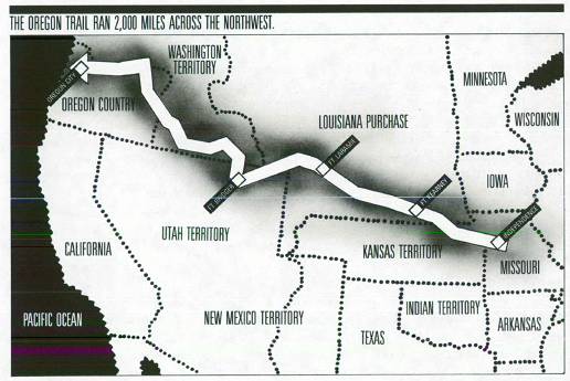 The Oregon Trail ran 2,000 miles across the Northwest