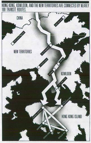 Hong Kong, Kowloon, and the New Territories are connected by nearly 100 transit routes