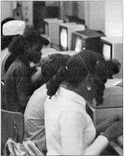 students at computers