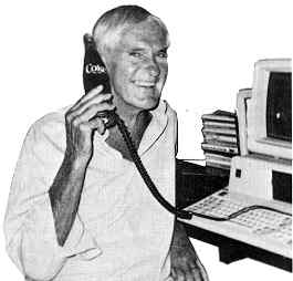 Timothy Leary with CocaCola telephone