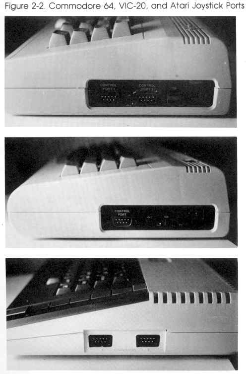 Figure 2-2. Commodore 64, VIC-20, and ATARI Joystick Ports